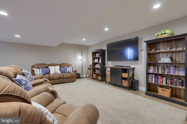 living room featuring light hardwood / wood-style floors