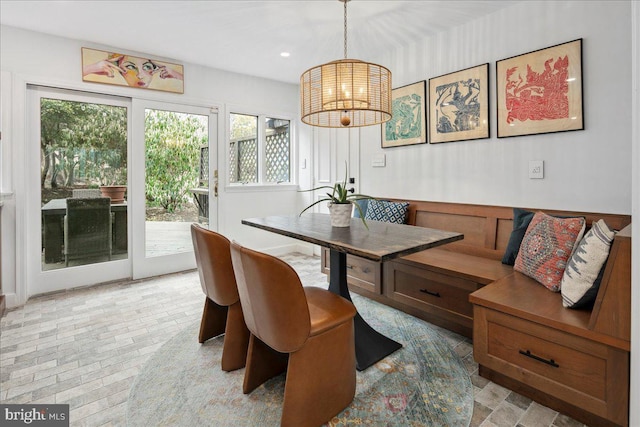 dining space with breakfast area