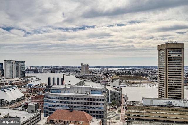 view of city featuring a water view