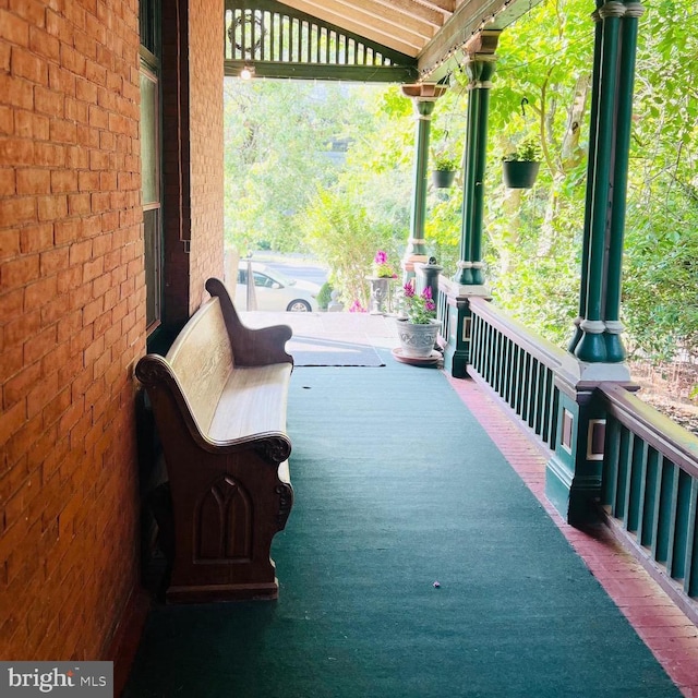 view of patio featuring covered porch