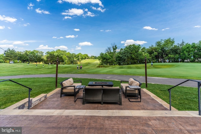 view of patio / terrace with golf course view