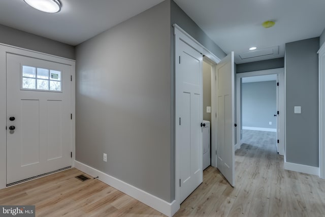 foyer featuring light hardwood / wood-style floors