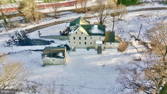 view of snowy aerial view