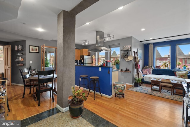 interior space with a healthy amount of sunlight and light wood-type flooring