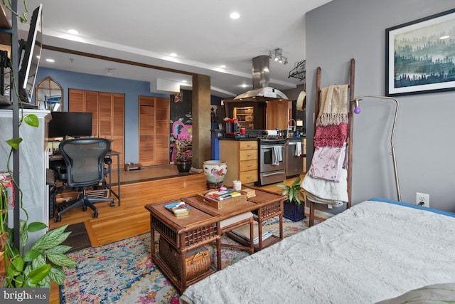 living room featuring hardwood / wood-style flooring