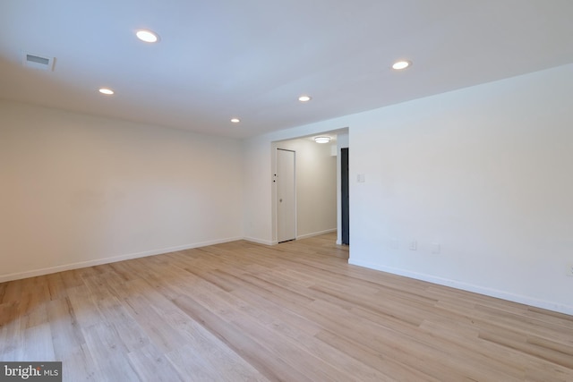 empty room featuring light wood-type flooring