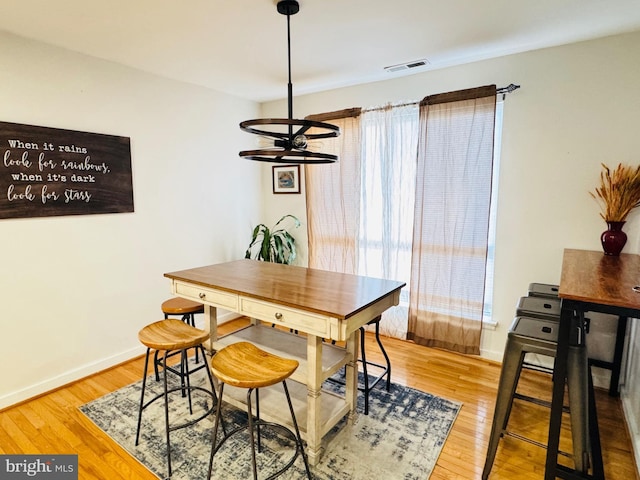 dining room with hardwood / wood-style floors