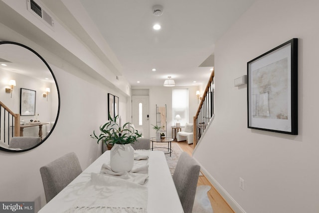 dining room featuring light hardwood / wood-style floors