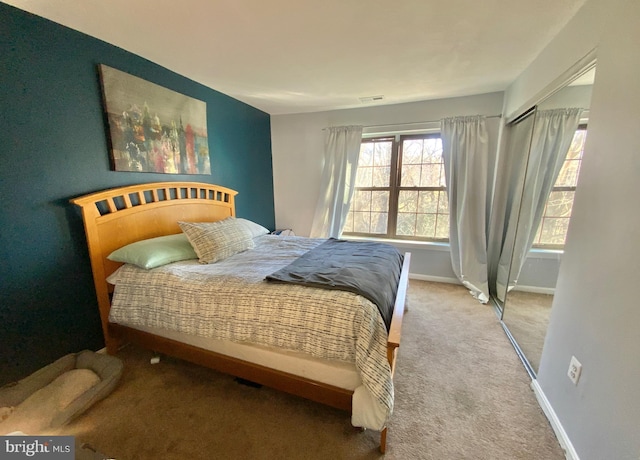 bedroom with carpet floors