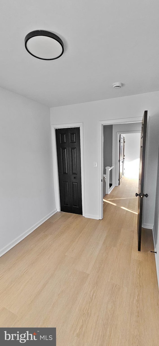 interior space with light hardwood / wood-style floors