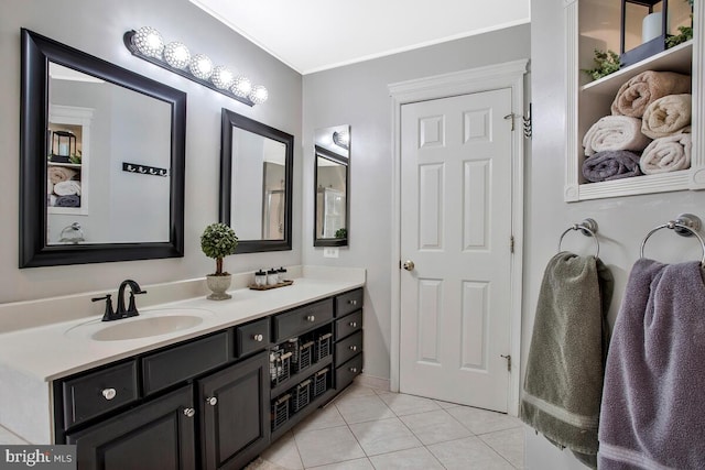 bathroom featuring tile patterned floors and vanity