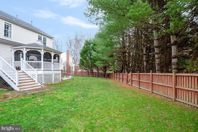 view of yard with a gazebo