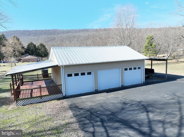 garage with a carport