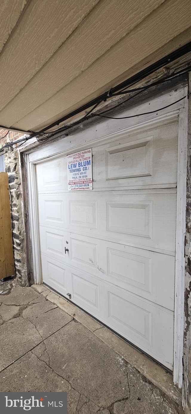 view of garage