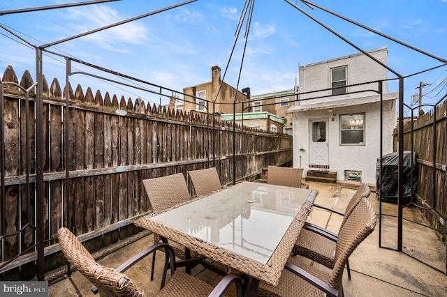 view of patio featuring central AC unit