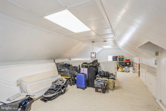 additional living space featuring carpet and lofted ceiling