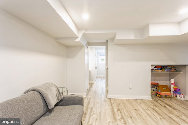 playroom featuring hardwood / wood-style flooring