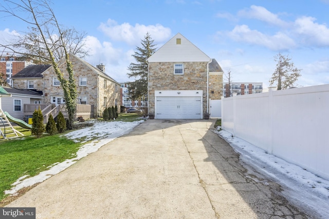 view of home's exterior with a garage