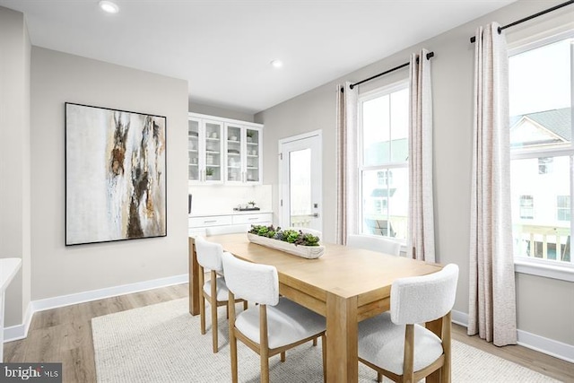 dining area featuring light hardwood / wood-style flooring