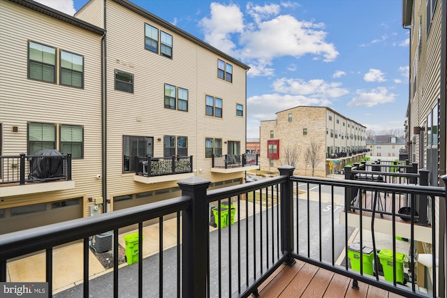 balcony featuring central AC unit