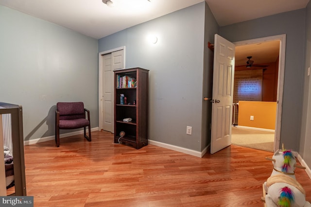 living area featuring light hardwood / wood-style floors