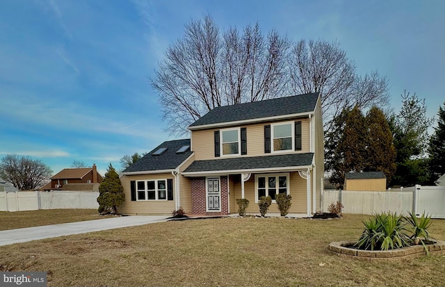 view of property with a front yard