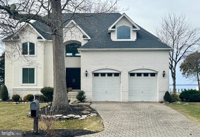 view of front of house with a garage