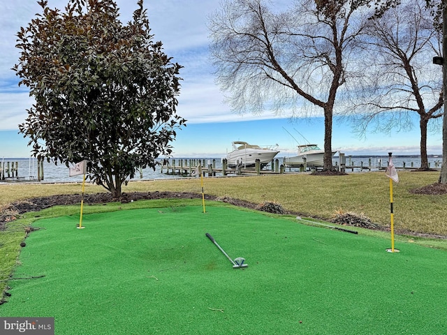 view of property's community featuring a water view