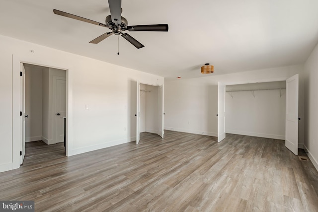 unfurnished bedroom with light hardwood / wood-style flooring