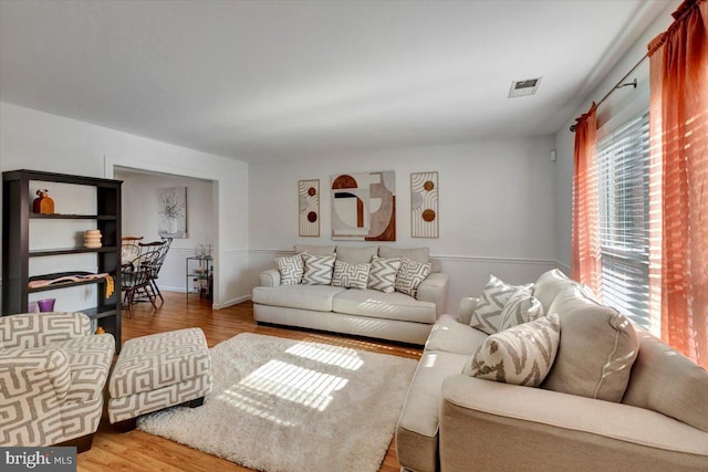 living room featuring hardwood / wood-style floors