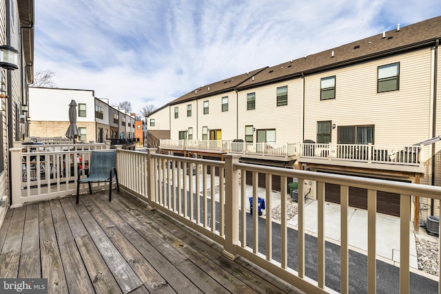 wooden deck with central AC