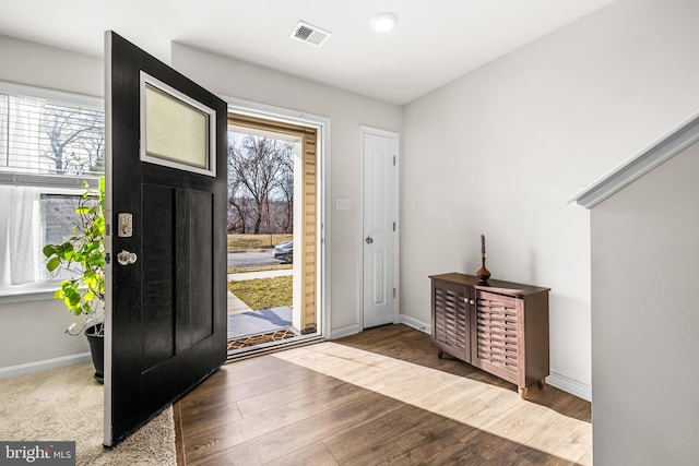 entrance foyer featuring hardwood / wood-style floors and a wealth of natural light