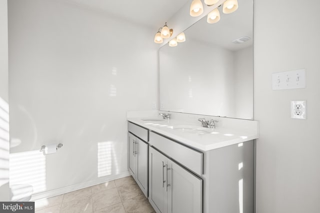 bathroom featuring vanity and tile patterned floors