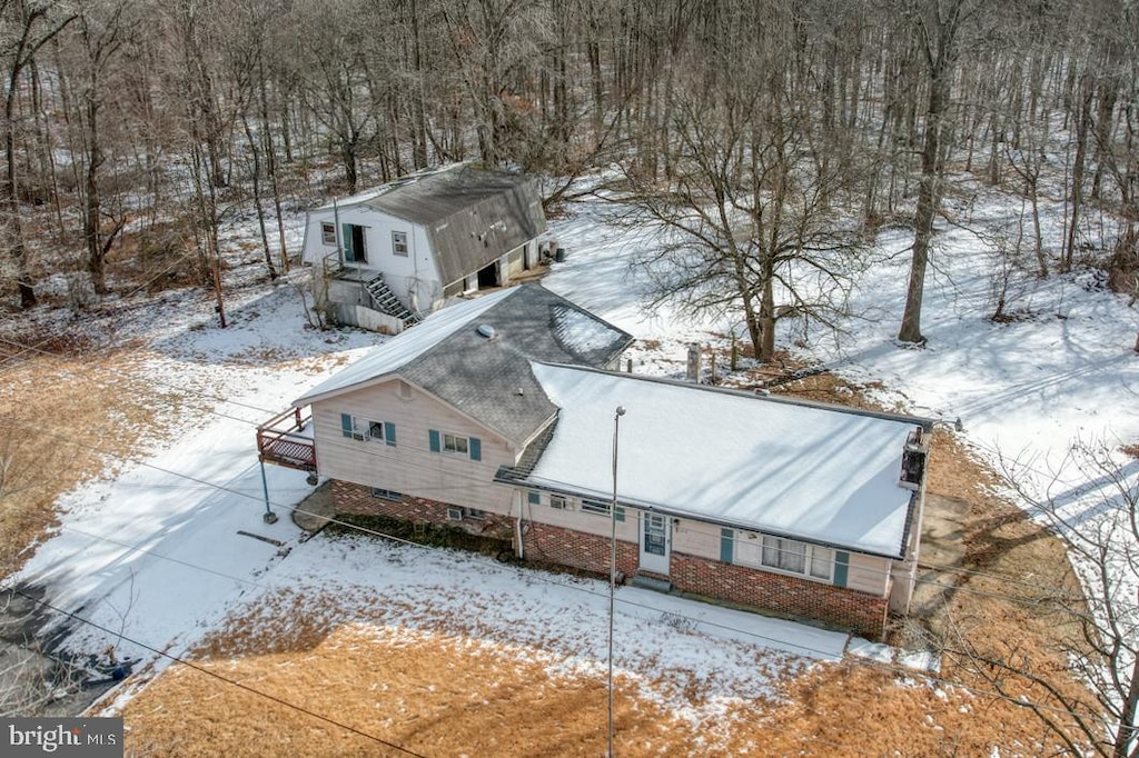 view of snowy aerial view