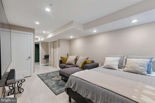 view of tiled bedroom