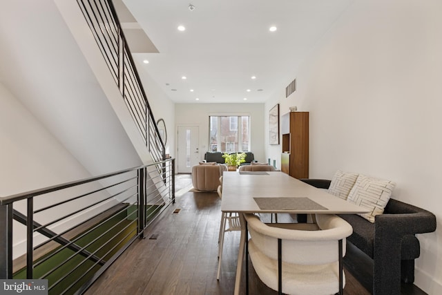 dining room featuring dark hardwood / wood-style flooring