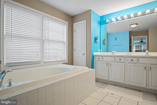 bathroom featuring vanity and tile patterned floors