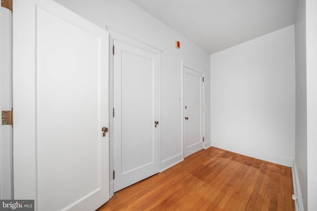 unfurnished bedroom featuring light hardwood / wood-style flooring