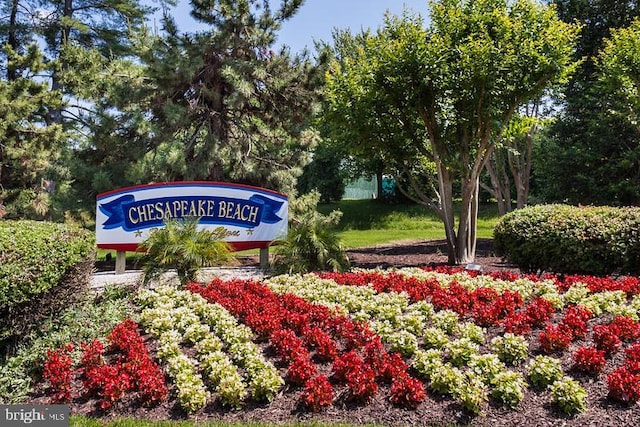 view of community sign