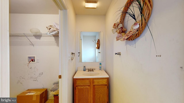 bathroom featuring visible vents and vanity