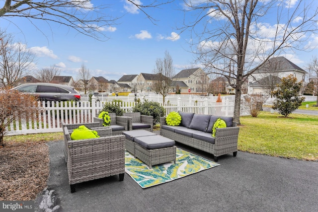 view of patio / terrace with an outdoor hangout area