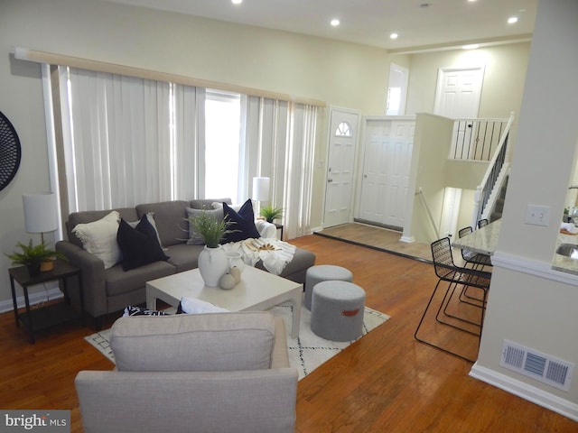 living room featuring hardwood / wood-style flooring