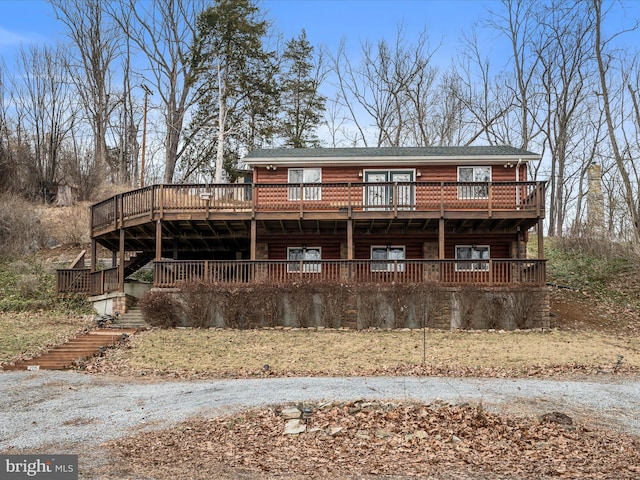 view of front of house with a deck