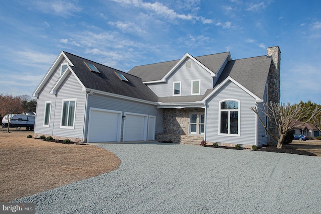 view of front property with a garage