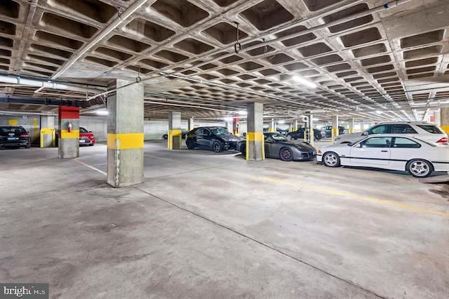 view of garage