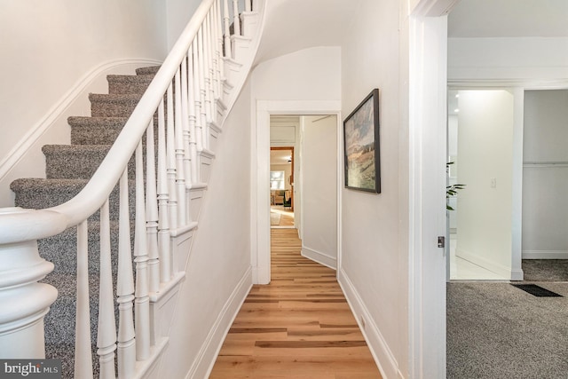 interior space with hardwood / wood-style floors