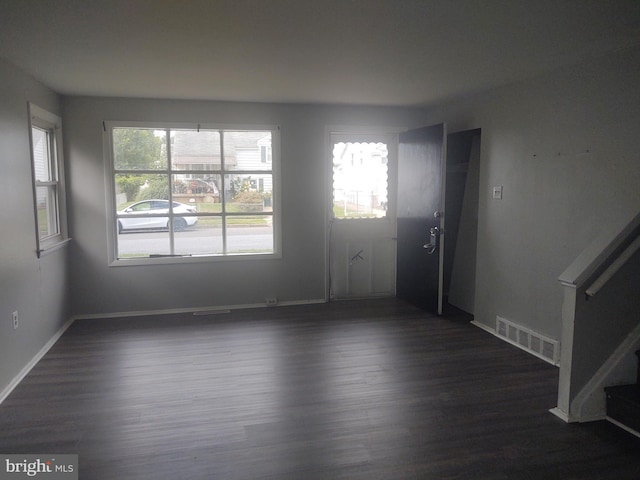 interior space featuring dark hardwood / wood-style flooring