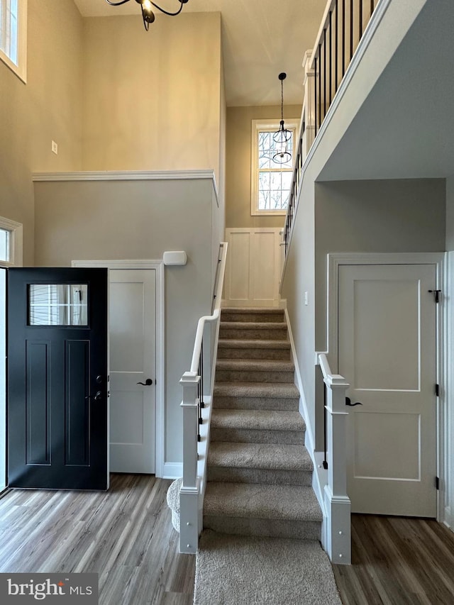 entryway featuring hardwood / wood-style flooring