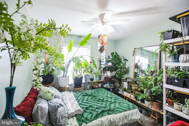 bedroom with ceiling fan