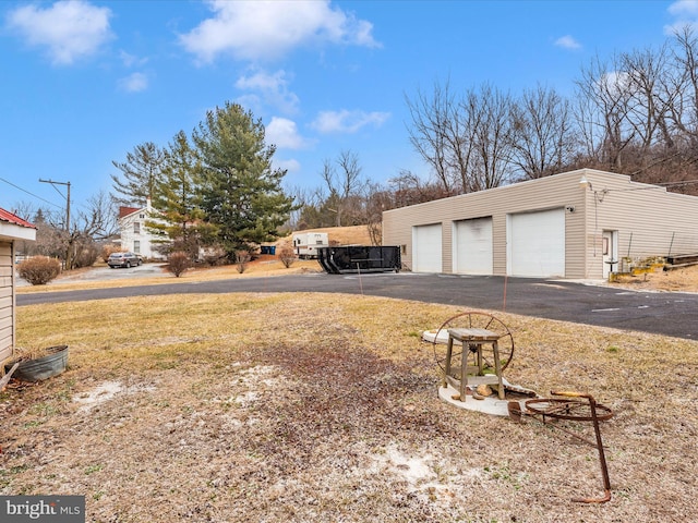 exterior space with an outbuilding